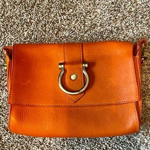 SAPAHN Leather Orange Crossbody Bag - Gently Worn - No Imperfections